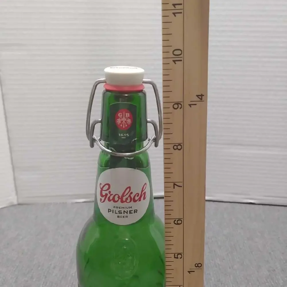 Grolsch Swing Top Beer Bottles Set 3 Green Glass Reusable Brewing